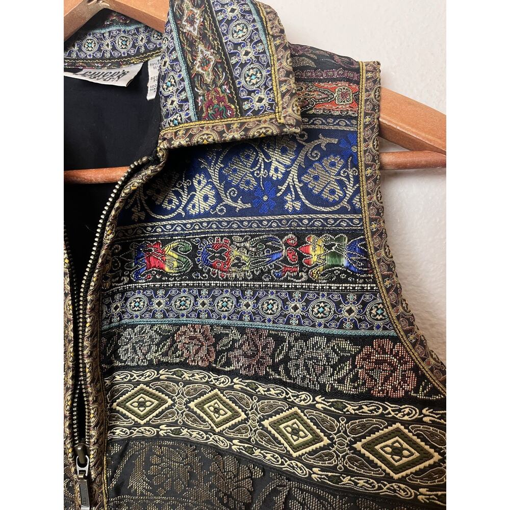 Chico’s Design Embroidered Vest Multicolor Full Zip Women’s Sz 0 (Small) - Picture 6 of 10